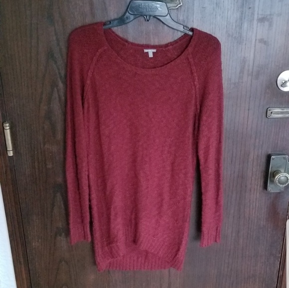Charlotte Russe Maroon Slub Sweater - Picture 1 of 3